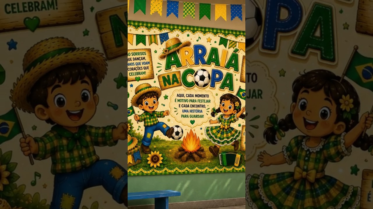 Video do produto Painel Junino — Arraiá na Copa