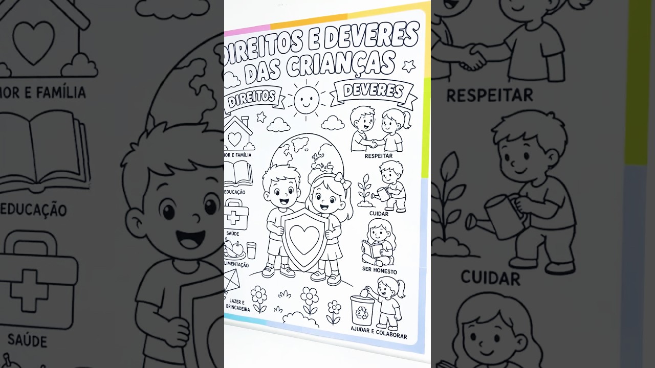 Video do produto Cartaz Colaborativo para Colorir - Direitos e Deveres das Crianças