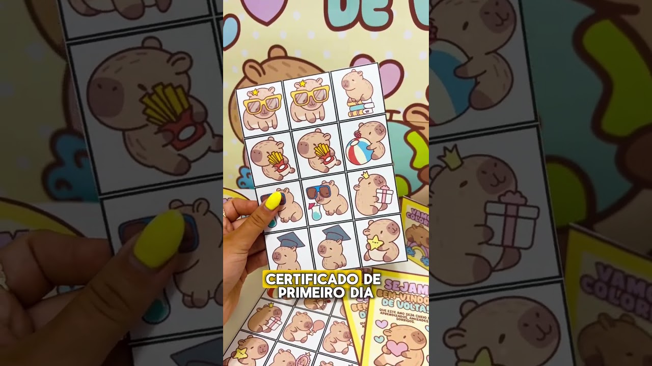 Video do produto Kit Volta às Aulas – Tema Capivara Fofa