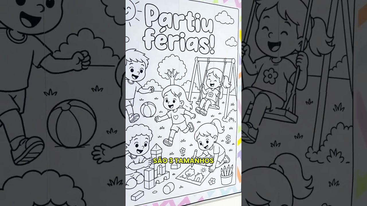 Video do produto Cartaz Colaborativo para Colorir Partiu Férias