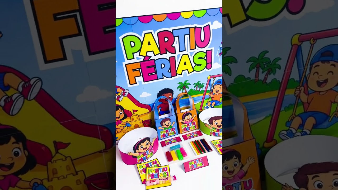 Video do produto Kit Painel e Lembrancinhas - Partiu Férias