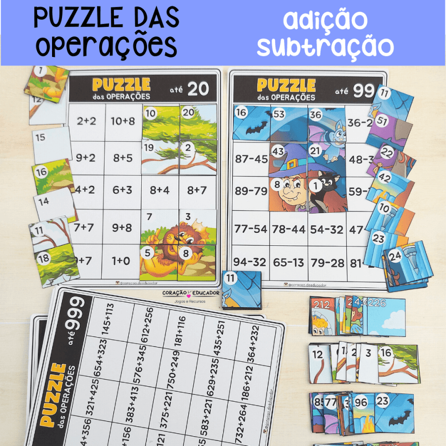 Puzzle das Operações - Matemática