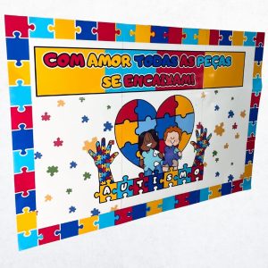 Painel - Autismo - Com Amor - Inclusão e Diversidade