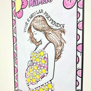 Cartaz Colaborativo Para Colorir - Dia das Mães - Dia das Mães