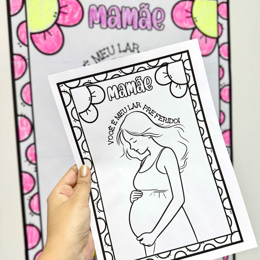 Cartaz Colaborativo Para Colorir - Dia das Mães - Dia das Mães