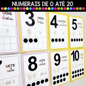 Cartaz - Numerais de 0 a 20 - Cores - Apoio Visual