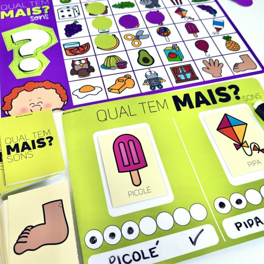 Jogo "Qual Tem Mais?" - Consciência Fonológica