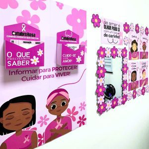 Painel Outubro Rosa - Toque de Cuidado - Outubro Rosa - Pedagogia de Ideias Painel Outubro Rosa - Toque de Cuidado - Outubro Rosa