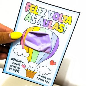 Cartão Balão Volta às Aulas - Volta às Aulas