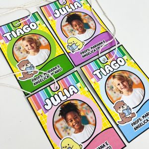 Crachás de Pescoço Editáveis - Volta às Aulas