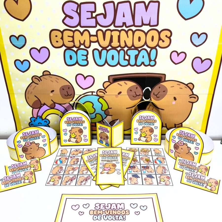 Kit Volta às Aulas – Tema Capivara Fofa - Volta às Aulas