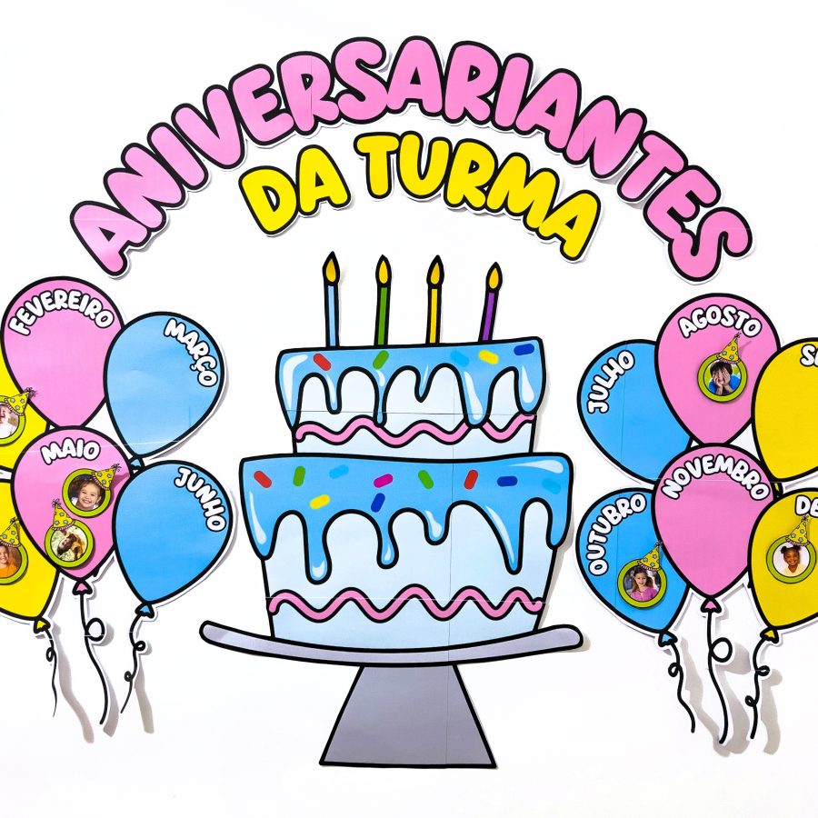 Painel Aniversariantes da Turma - Decoração Escolar
