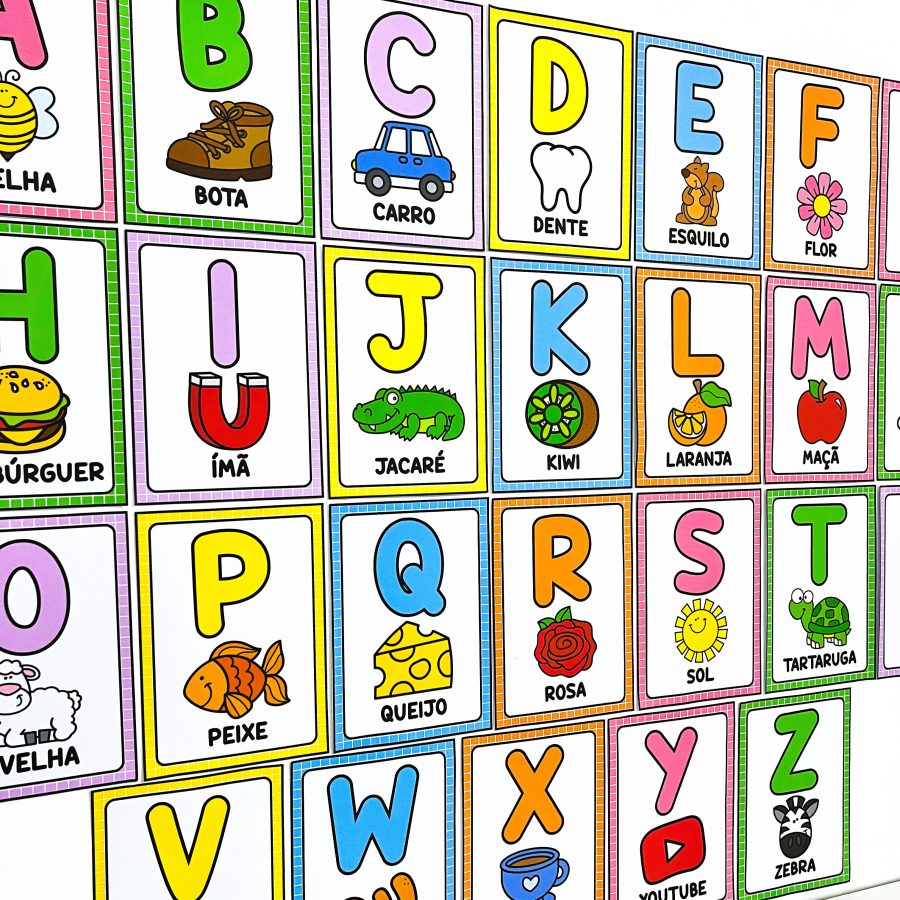Alfabeto de Parede Ilustrado - Apoio Visual - Pedagogia de Ideias Alfabeto de Parede Ilustrado - Apoio Visual