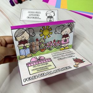 Cartão Jardim 3D - Dia da Mulher - Dia Internacional da Mulher