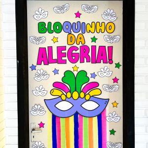 Decoração de Porta - Máscaras de Carnaval - Carnaval