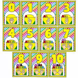 Numerais de Parede 0 a 10 – Giz de Cera - Apoio Visual