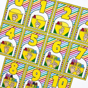 Numerais de Parede 0 a 10 – Giz de Cera - Apoio Visual