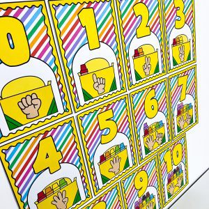 Numerais de Parede 0 a 10 – Giz de Cera - Apoio Visual