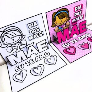 Cartão 3D Dia das Mães - Dia das Mães