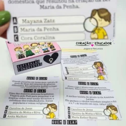 Jogo educativo sobre mulheres brasileiras vítimas de violência doméstica.