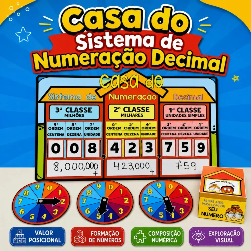 Ilustração do sistema de numeração decimal para educação infantil.