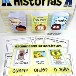 Material educativo para construção de histórias na pedagogia.
