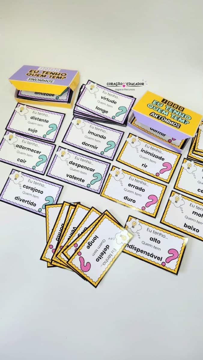Jogo Eu Tenho - Quem Tem? Sinônimos e Antônimos - Jogos Educativos