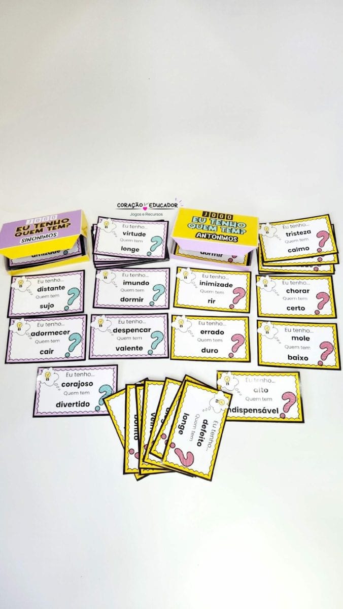 Jogo Eu Tenho - Quem Tem? Sinônimos e Antônimos - Jogos Educativos