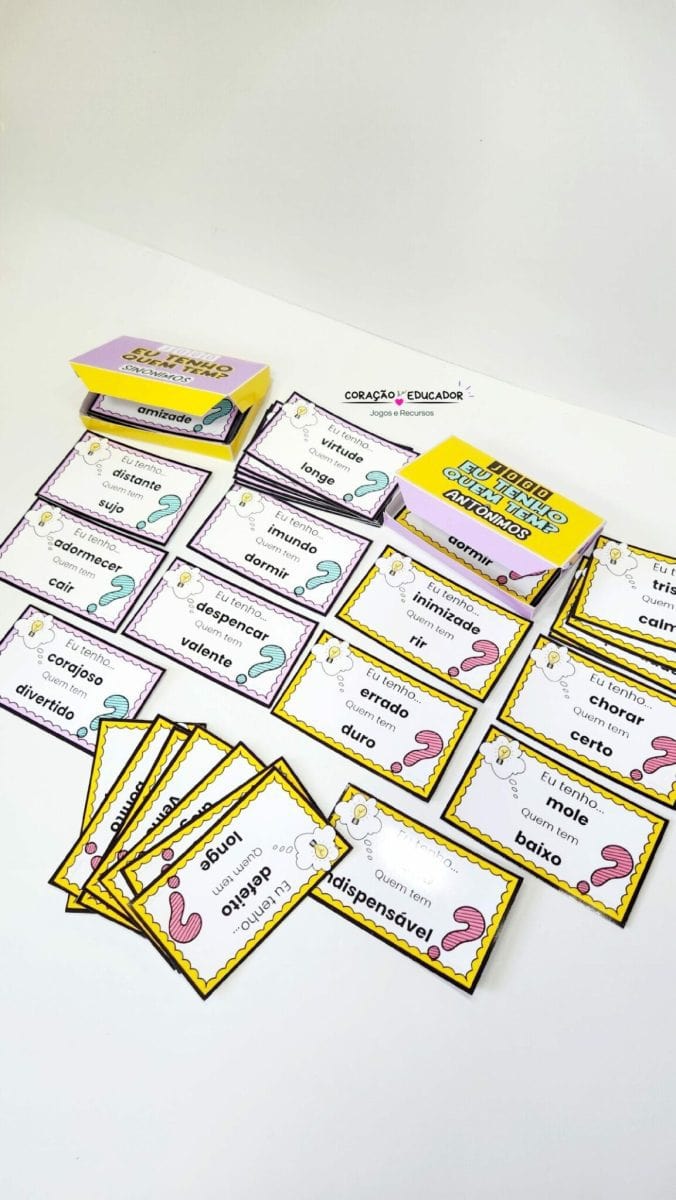 Jogo Eu Tenho - Quem Tem? Sinônimos e Antônimos - Jogos Educativos