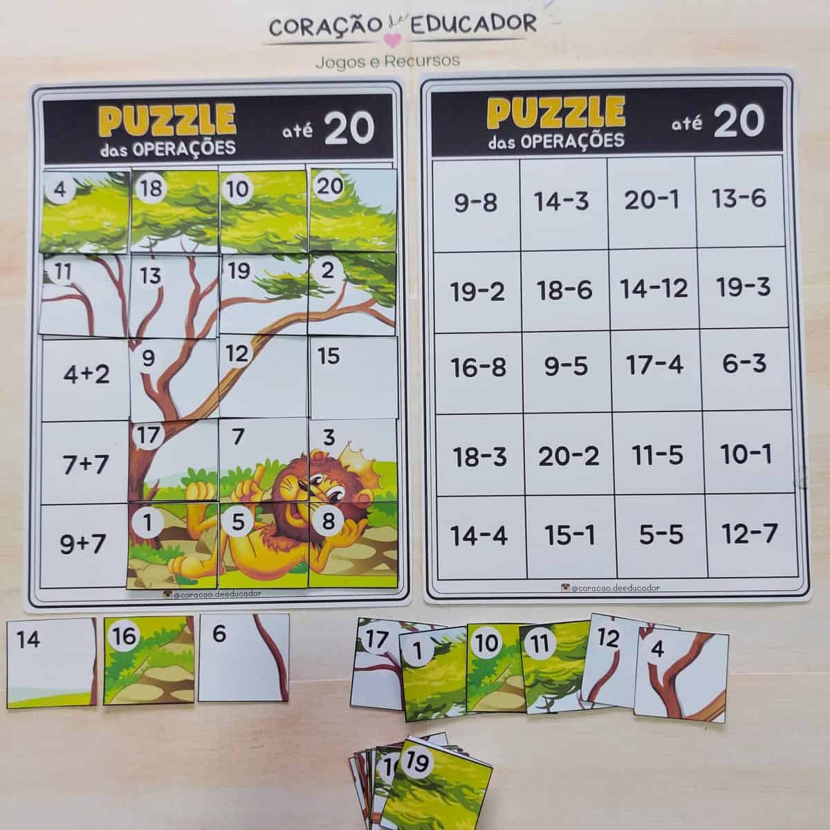 Puzzle das Operações - Matemática