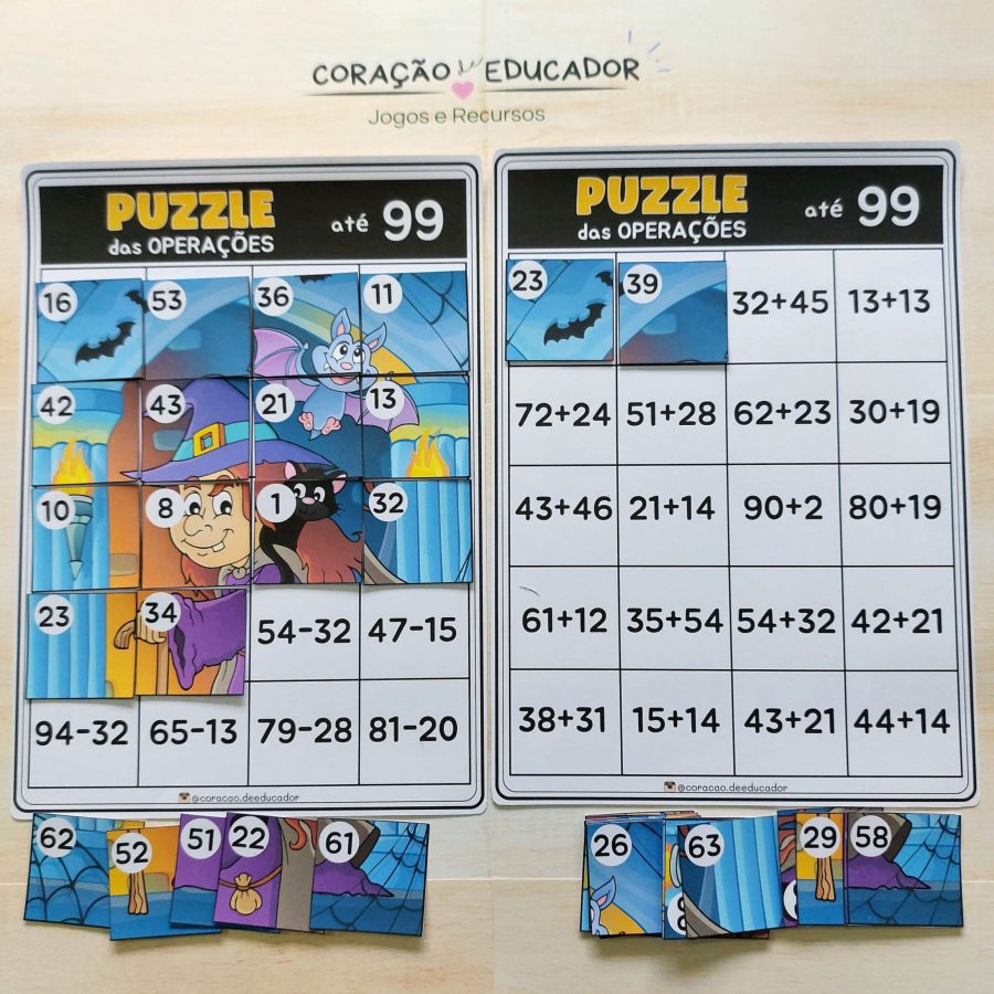 Puzzle das Operações - Matemática - Pedagogia de Ideias Puzzle das Operações - Matemática