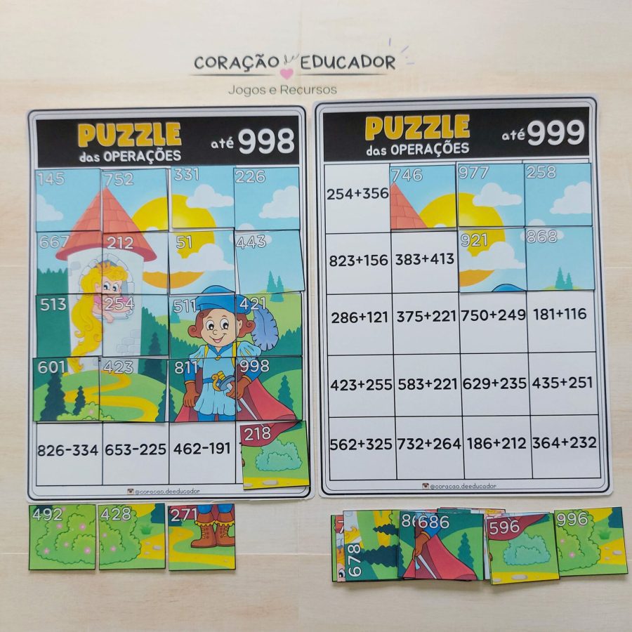 Puzzle das Operações - Matemática - Pedagogia de Ideias Puzzle das Operações - Matemática