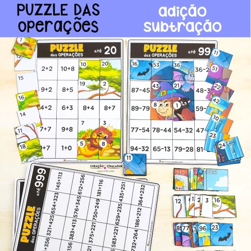 Puzzle das Operações - Matemática