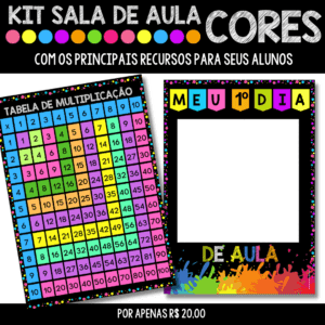 Transforme sua sala de aula com o Kit Sala de Aula - Edição Cores! Completo, criativo e ideal para organizar, decorar e engajar. Apenas R$ 20,00!