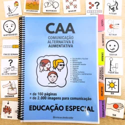 Material de comunicação alternativa com figuras e palavras para inclusão.