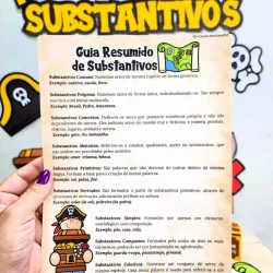 Guia resumido de substantivos para caça aos substantivos na aula.
