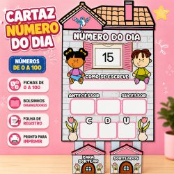 Cartaz colorido com número do dia 15 e espaço para escrever.