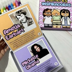 Livro com histórias de mulheres inspiradoras na educação.