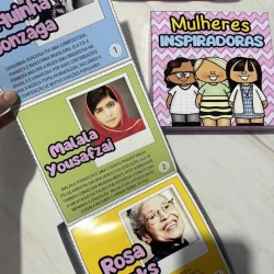 Ilustração de mulheres inspiradoras com destaque para educadoras.