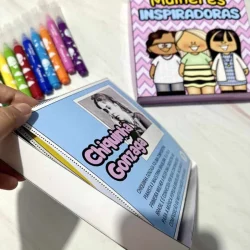 Livro com história de mulheres inspiradoras para crianças.