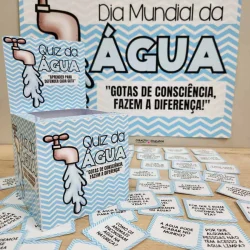 Material educativo sobre o Dia Mundial da Água com perguntas e informações.