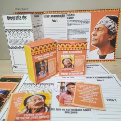 Material didático sobre povos indígenas para educação.