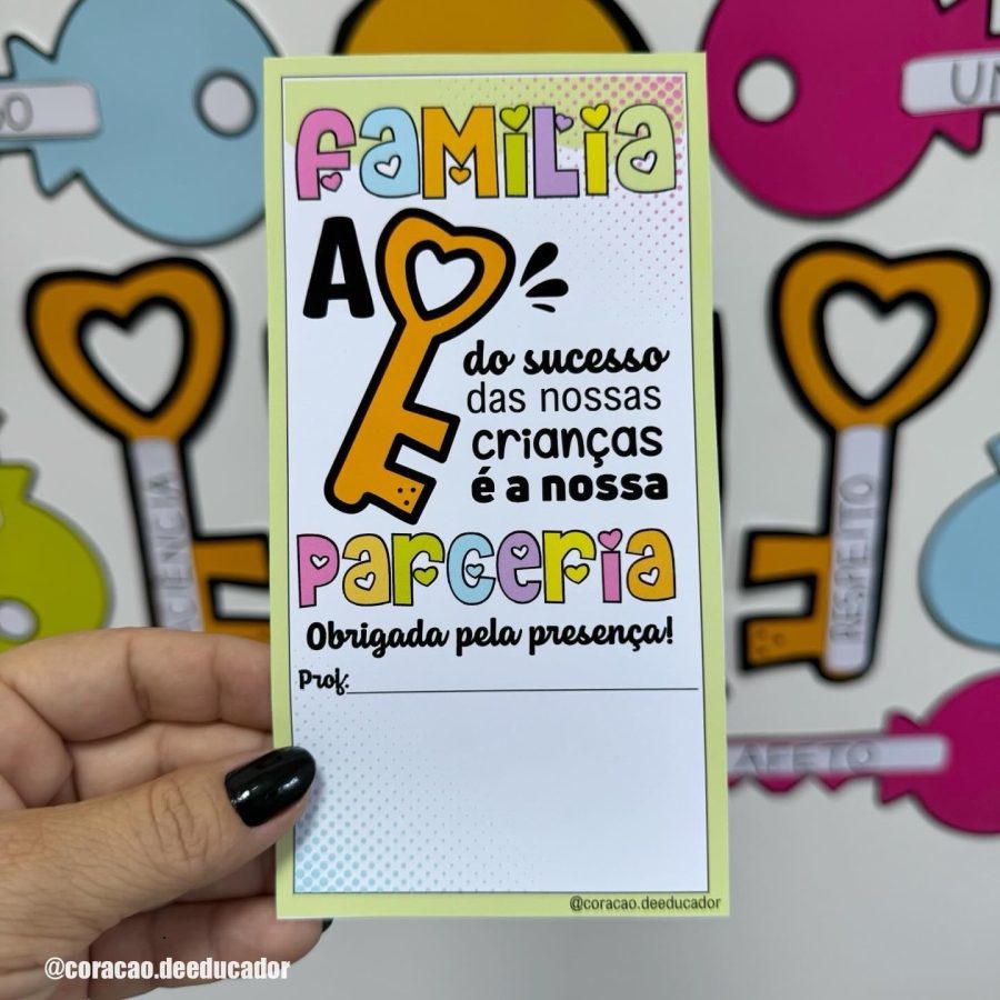 Dinâmica - A Chave do Sucesso - Reunião de Pais - Pedagogia de Ideias Dinâmica - A Chave do Sucesso - Reunião de Pais