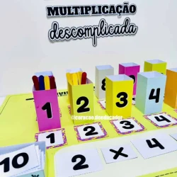 Material didático para ensino de divisão e multiplicação de forma simples.