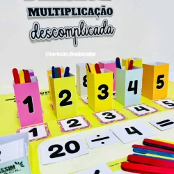 Material didático para ensinar divisão e multiplicação de forma simples.