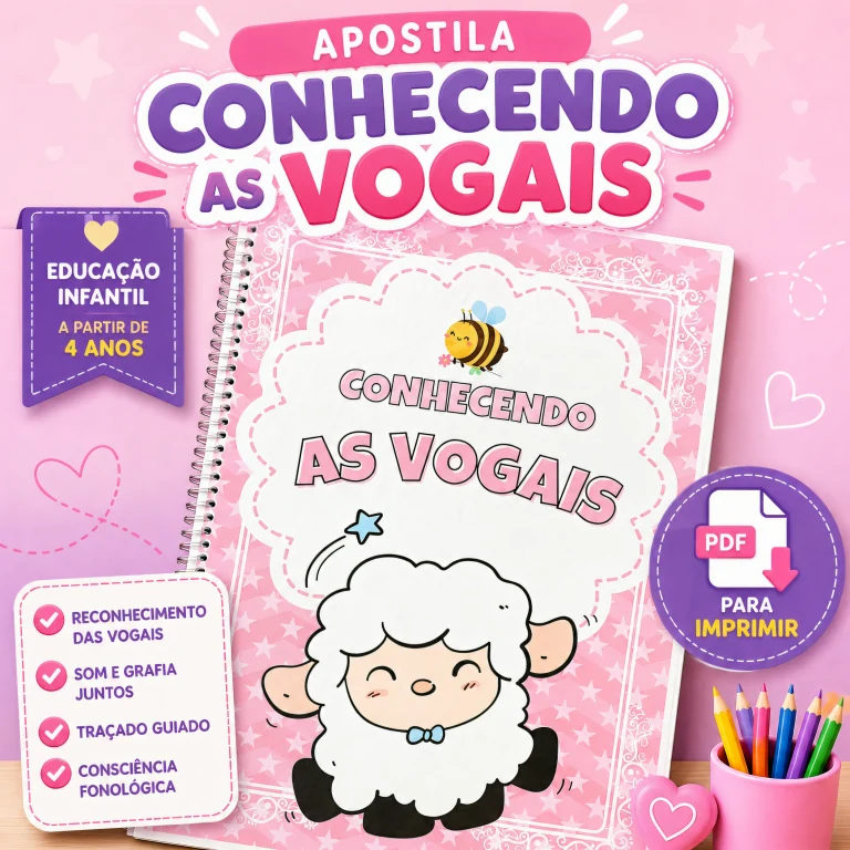 Apostila Conhecendo as Vogais com 24 Páginas — foto 1