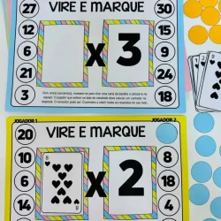 Jogo educativo de multiplicação com cores e números para crianças.