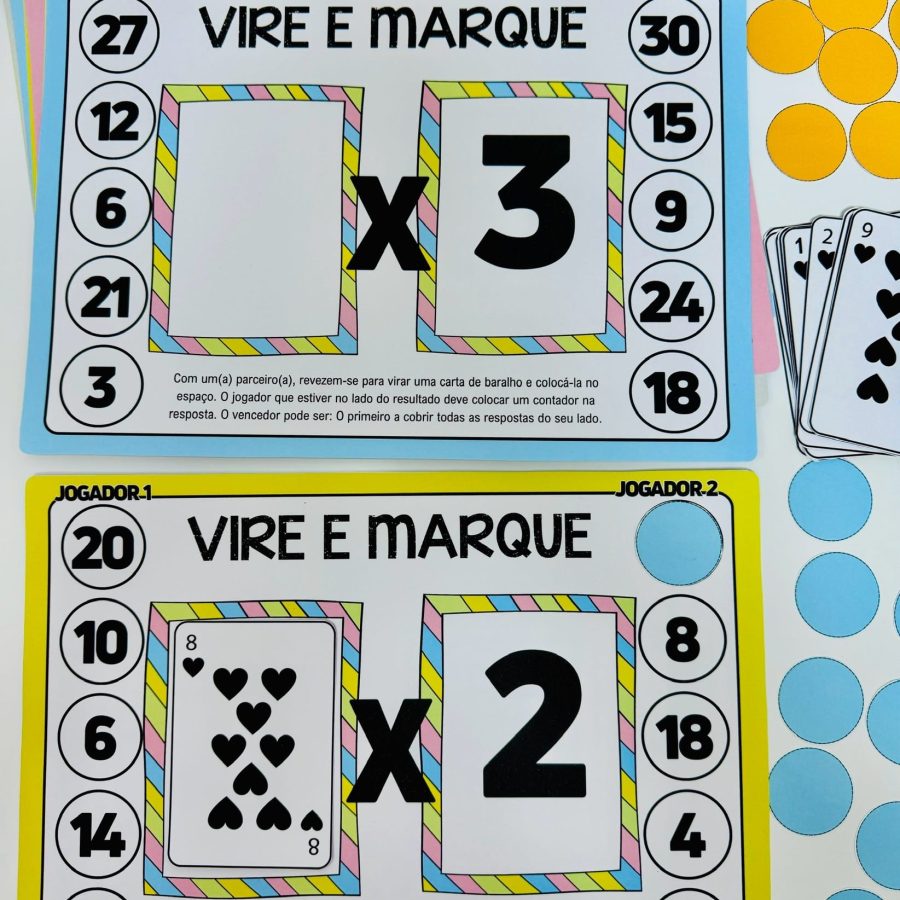 Jogo - Vire e Marque – Multiplicação - Matemática - Pedagogia de Ideias Jogo - Vire e Marque – Multiplicação - Matemática