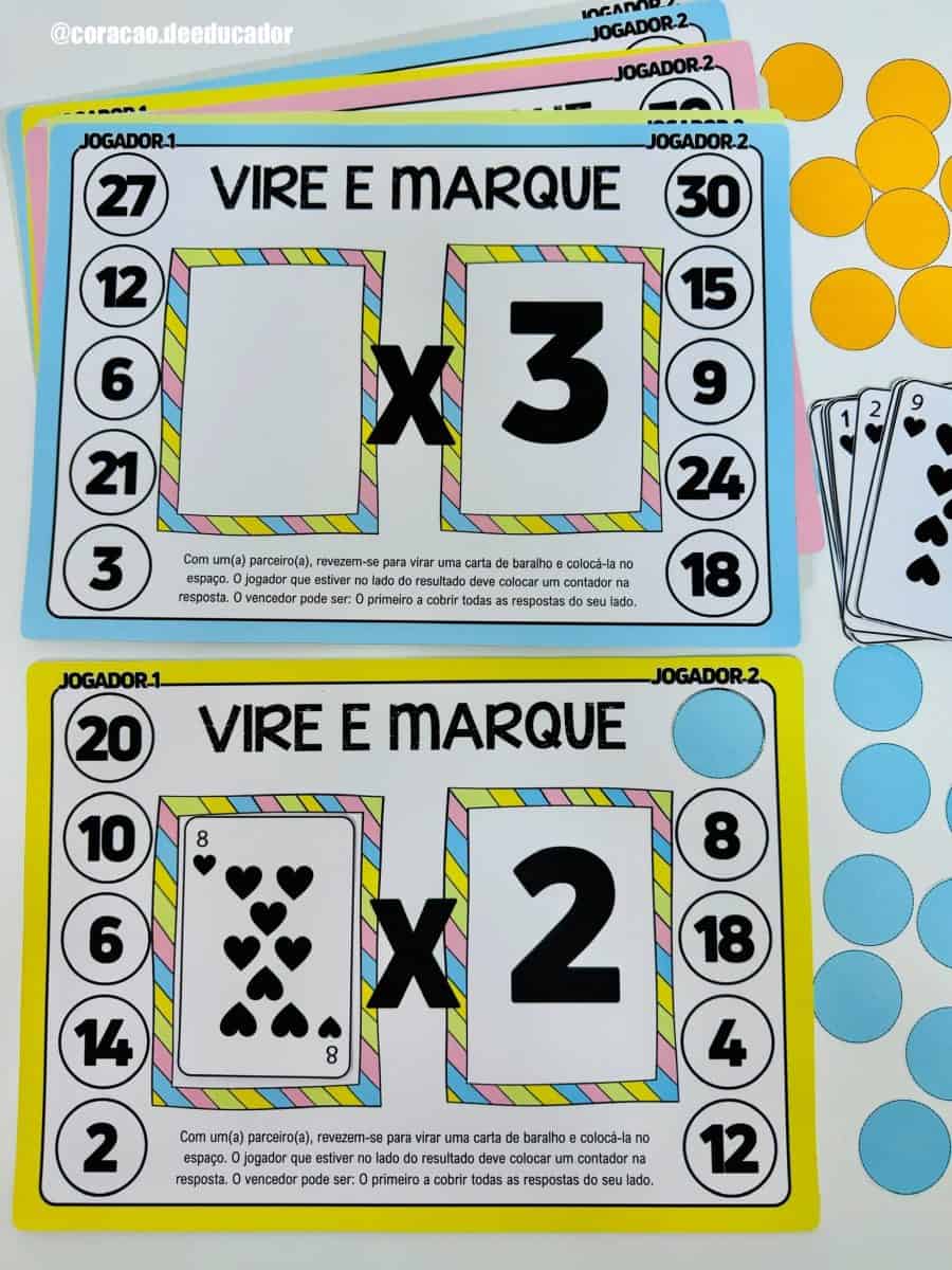 Jogo - Vire e Marque – Multiplicação - Matemática