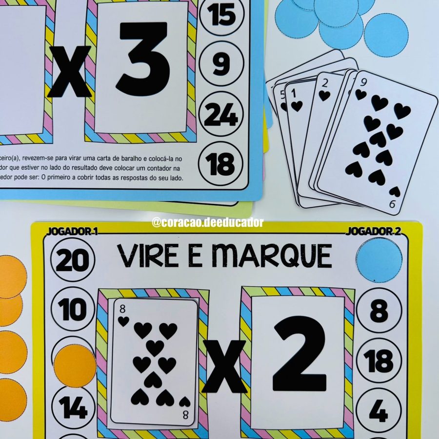 Jogo - Vire e Marque – Multiplicação - Matemática - Pedagogia de Ideias Jogo - Vire e Marque – Multiplicação - Matemática
